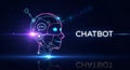AI Chatbot Concept with Digital Head and Speech Bubble Royalty Free Stock Photo
