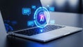 AI Chatbot Concept on Laptop Screen, Artificial Intelligence with Digital Communication Royalty Free Stock Photo