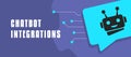 AI chatbot integration banner for customer service automation, improving response times, handling queries and enhancing