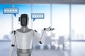 Ai chatbot or personal assistant robot chat with speech bubble