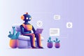 Ai Chatbots working and chatting in computer, Generative Ai