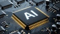 AI Chip Dominates Circuit Board: The Pulse of Modern Computing Royalty Free Stock Photo