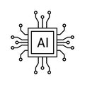 Ai chip icon circuitry technology future computing concept Royalty Free Stock Photo