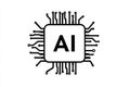 Ai chip icon representing artificial intelligence technology and innovation Royalty Free Stock Photo