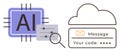 AI Processing with Cloud Integration and Secure Verification Code Royalty Free Stock Photo