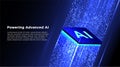 AI chip processing big data. Isometric cpu processor. Chipset concept. high-tech computing power and artificial intelligence Royalty Free Stock Photo