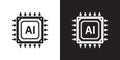 AI chips icon. Futuristic artificial intelligence symbol. Processor chip icon. Computer help assistant. Large data processing, Royalty Free Stock Photo