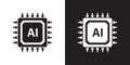 AI chips icon. Futuristic artificial intelligence symbol. Processor chip icon. Computer help assistant. Large data processing, Royalty Free Stock Photo