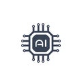 AI chipset, artificial intelligence icon