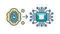 AI Chipset Brain Connection, Artificial Intelligence Vector Graphic, vector design Generative AI Royalty Free Stock Photo