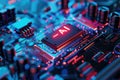 Ai chipset on circuit board working on data analysis in futuristic concept suitable for future technology Royalty Free Stock Photo