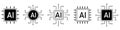 AI circuit board line icon, simple Electric processor chip, Artificial intelligence AI processor. CPU future tech symbol Royalty Free Stock Photo