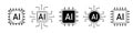 AI circuit board line icon, simple Electric processor chip, Artificial intelligence AI processor. CPU future tech symbol Royalty Free Stock Photo