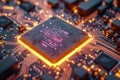 AI circuit network in 3D, microprocessor complexity unveiled Royalty Free Stock Photo