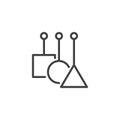 AI classification line icon Royalty Free Stock Photo