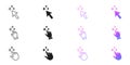 AI Click Cursor and Hand With Sparkle Icons Line and Solid Icon Set. Artificial Intelligence Interactive Pointer and Royalty Free Stock Photo