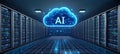 AI Cloud Computing in Futuristic Data Center with Server Racks Technology and Innovation Concept Royalty Free Stock Photo