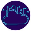 AI Cloud Computing icon. Vector thin line illustration Royalty Free Stock Photo
