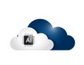 ai cloud computing illustration design graphic.