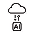 AI Cloud Connection Line Icon Vector for App Website Infographic Technology Royalty Free Stock Photo