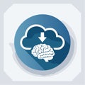 AI Cloud Learning and Data Download Icon Royalty Free Stock Photo