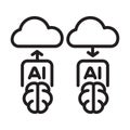 AI Cloud Sync Line Icon Vector for App Website Infographic Technology Royalty Free Stock Photo