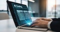 AI Coding on Laptop Screen with Futuristic Interface Royalty Free Stock Photo