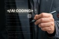 AI Coding and Programming Development Concept with Digital Interface Royalty Free Stock Photo