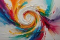 AI Colorful strokes emerge, swirling and converging to form an enchanting spiral of vibrant energy