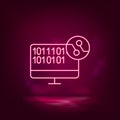 Ai, computer, code neon icon - vector. Artificial intelligence. Royalty Free Stock Photo