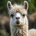AI Computer Generated Llama, Cute Face is Looking Forward Royalty Free Stock Photo