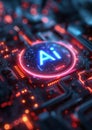 Ai Computer integrated circuit - Artificial intelligence super computer concept