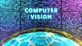 ai computer vision illustration with circuit line background Royalty Free Stock Photo