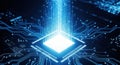 AI Computing Core Technology Glowing Microchip Data Processing Royalty Free Stock Photo