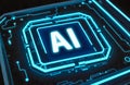 AI computing with neural engine processor. Artificial Intelligence for big data analytics, robotic process automation. Machine Royalty Free Stock Photo