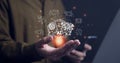 Ai, the concept of artificial intelligence use analytics, automation, and an autonomous brain. big data management, computer Royalty Free Stock Photo