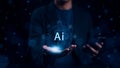 Ai, the concept of artificial intelligence use analytics, automation, and an autonomous brain. big data management, computer Royalty Free Stock Photo