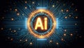 AI concept with computer processor, Artificial Intelligence for the future, Advanced Mobile Microprocessor