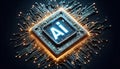 AI concept with computer processor, Artificial Intelligence for the future, Advanced Mobile Microprocessor