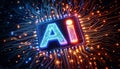 AI concept with computer processor, Artificial Intelligence for the future, Advanced Mobile Microprocessor