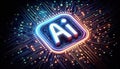 AI concept with computer processor, Artificial Intelligence for the future, Advanced Mobile Microprocessor