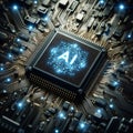 AI concept with computer processor, Artificial Intelligence for the future, Advanced Mobile Microprocessor