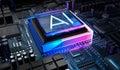 AI concept with computer processor Royalty Free Stock Photo