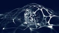 AI concept. Nanotechnological cocoon, futuristic processor, neural networks in cyber world