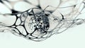 High technology and nanostructure development. 3d illustration of abstract mesh in global cyberspace