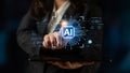 AI core processor for system-level data processing and global analytics. Fermion Royalty Free Stock Photo