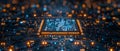 AI Core Symphony: Data Processing Harmony. Concept AI Algorithms, Data Analysis, Machine Learning,
