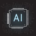 AI cpu computer chip sign icon symbol Royalty Free Stock Photo