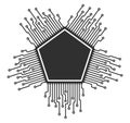 AI, CPU, GPU microchip icon, Machine learning micro chip symbol, ML icon, Artificial intelligence sign. Vector illustration image. Royalty Free Stock Photo