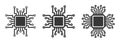 AI, CPU, GPU microchip icon set, Machine learning micro chip symbol, ML icon, Artificial intelligence sign. Vector Royalty Free Stock Photo